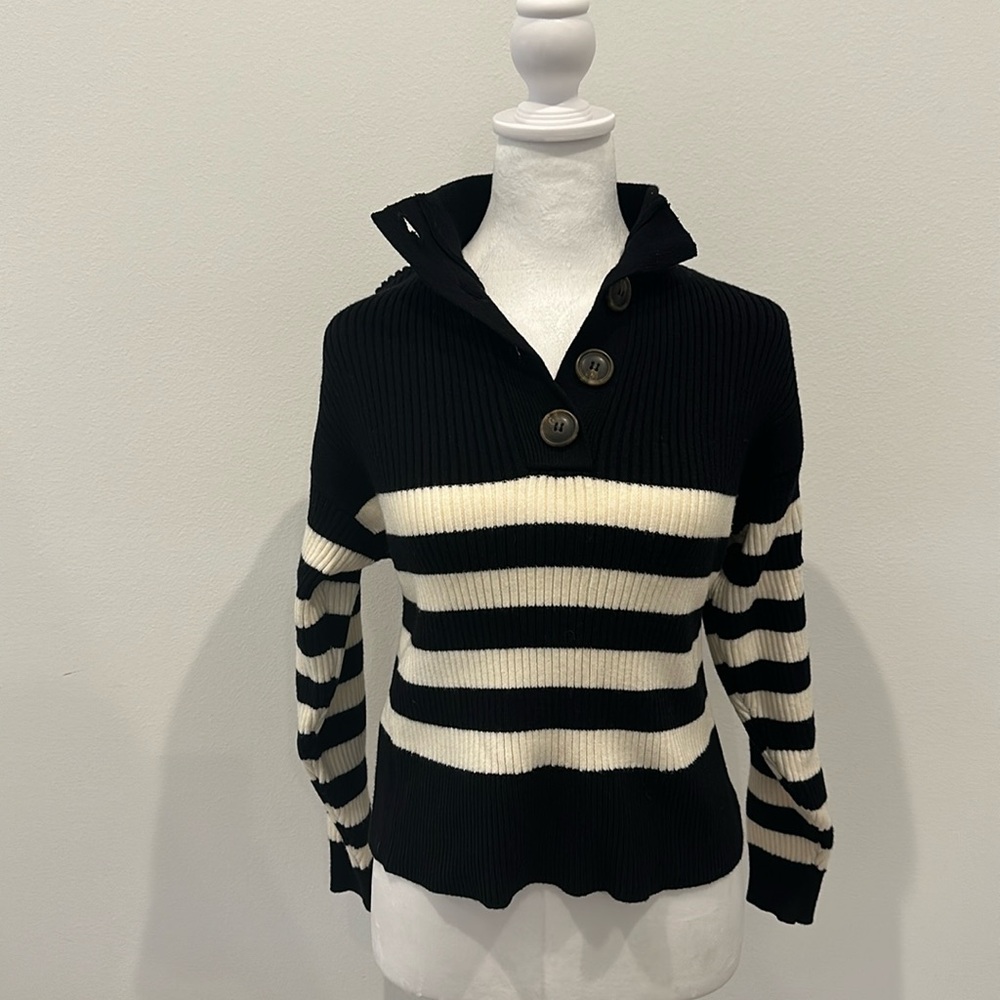 Mango cotton striped sweater